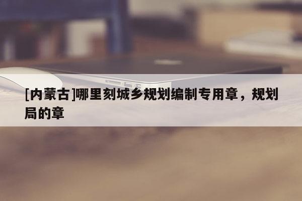 [内蒙古]哪里刻城乡规划编制专用章，规划局的章