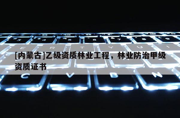 [内蒙古]乙级资质林业工程，林业防治甲级资质证书
