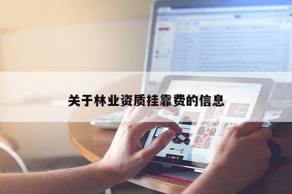 关于林业资质挂靠费的信息