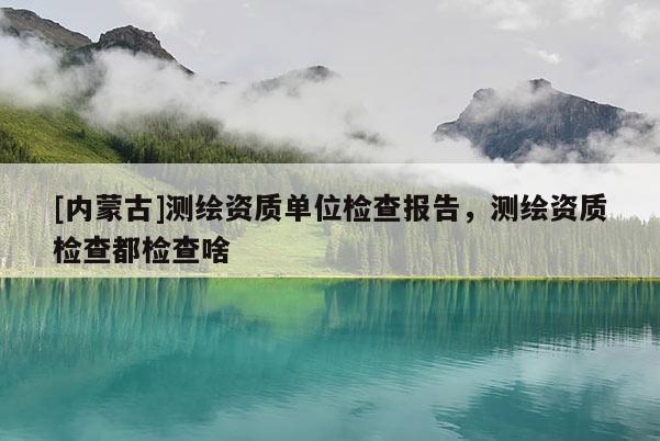 [内蒙古]测绘资质单位检查报告，测绘资质检查都检查啥