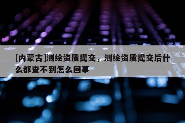 [内蒙古]测绘资质提交，测绘资质提交后什么都查不到怎么回事