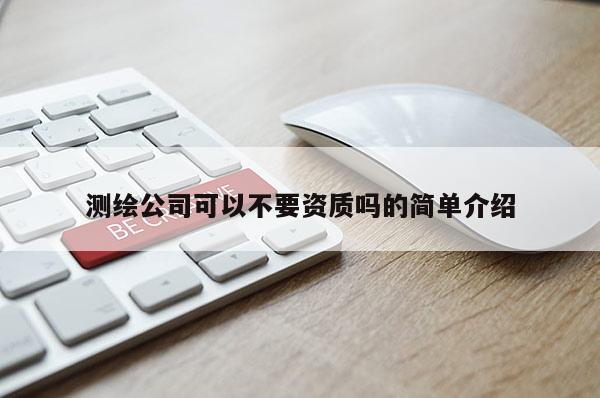 测绘公司可以不要资质吗的简单介绍