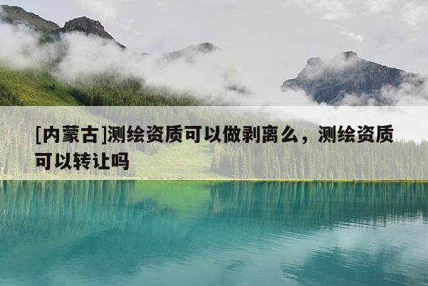 [内蒙古]测绘资质可以做剥离么，测绘资质可以转让吗