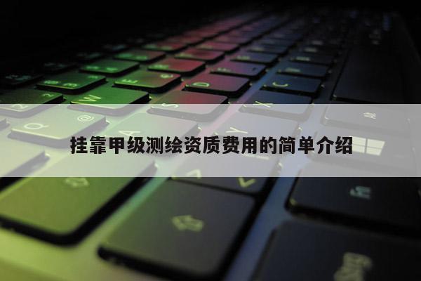 挂靠甲级测绘资质费用的简单介绍