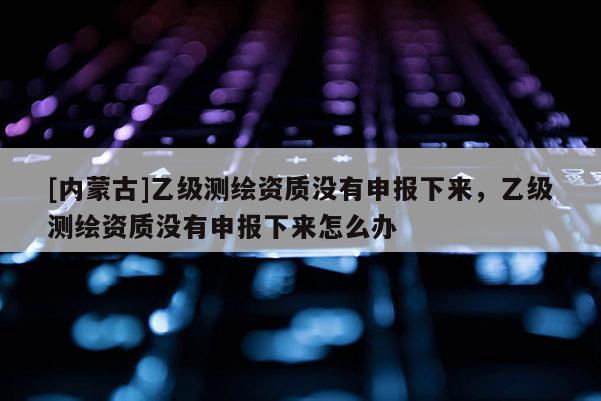 [内蒙古]乙级测绘资质没有申报下来，乙级测绘资质没有申报下来怎么办